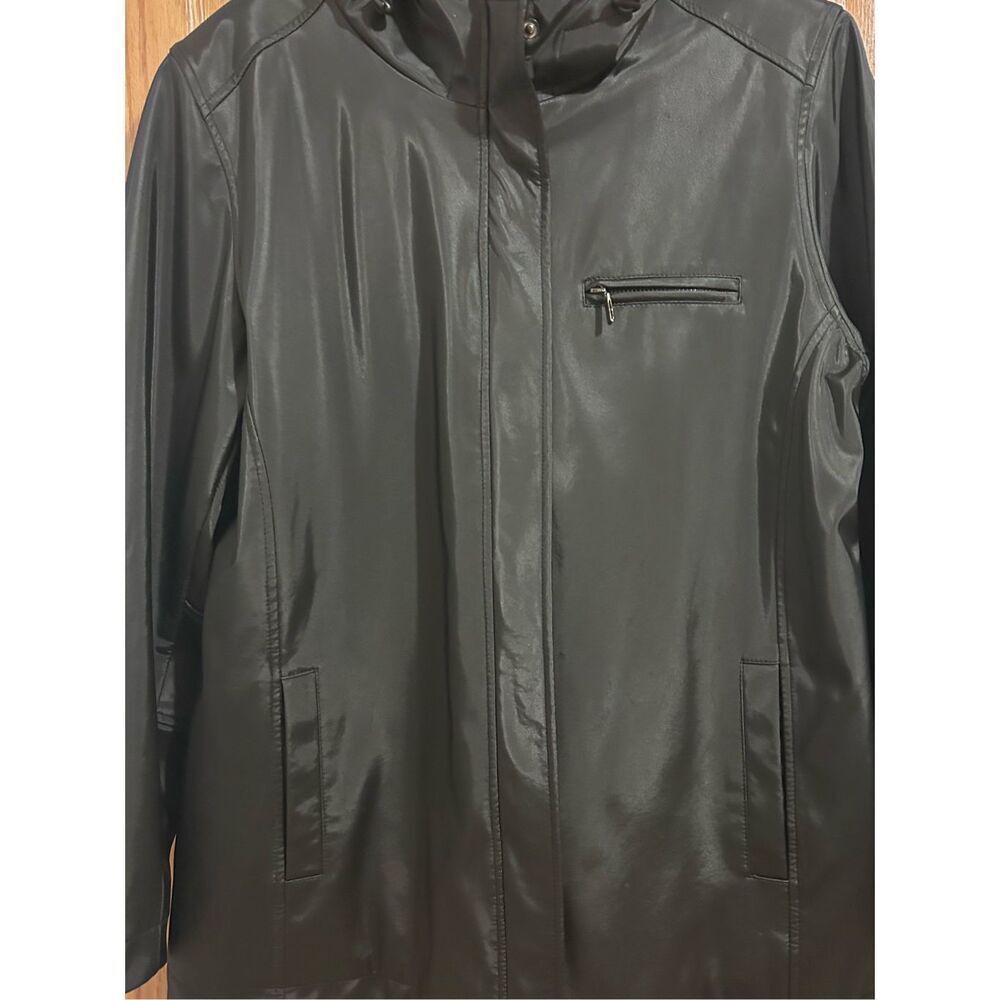 NorthCrest Women’s Black Fleece Hooded Zip Up Jacket Size M/10-12 - Picture 4 of 12